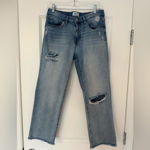 Kensie Blue Ripped Straight Leg Jeans 29 - Picture 2 of 10